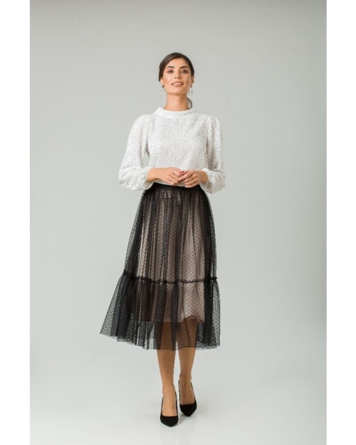 Fustă elegantă din tulle negru CMD254 - Img 3