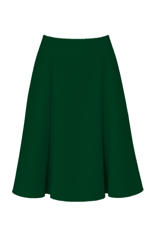 Fusta verde in clini din stofa groasa Noemi