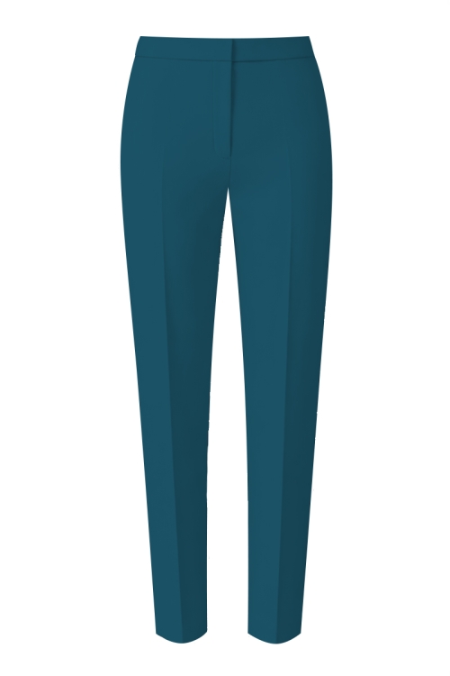 Pantaloni conici albastru turcoaz