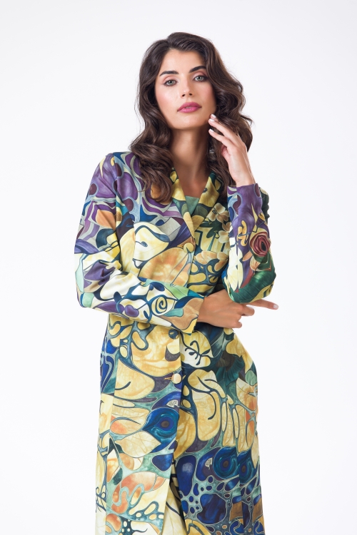Pardesiu subtire imprimat multicolor AW24 - Img 3