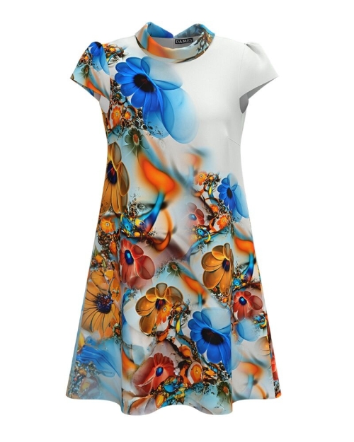 Rochie casual bleu imprimata cu model Floral SS24 - Img 1