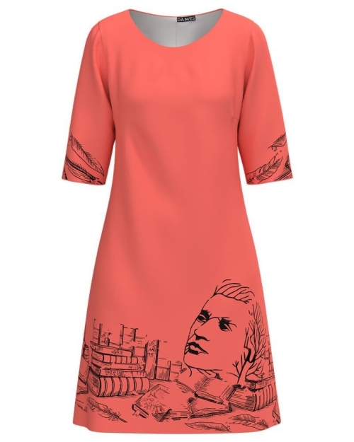 Rochie casual corai aniversara Eminescu