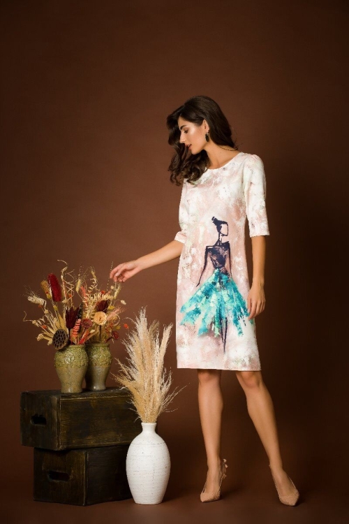 Rochie casual cu maneca imprimata digital Fashion CMD215 - Img 9