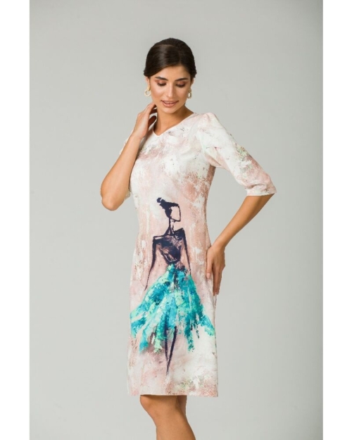 Rochie casual cu maneca imprimata digital Fashion CMD215 - Img 4