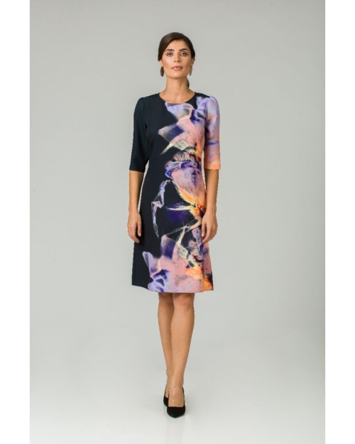 Rochie casual cu maneca imprimata digital floral Iris CMD199 - Img 1