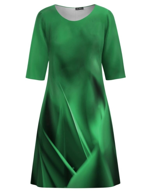 Rochie casual imprimata in nuante de verde CMD3533