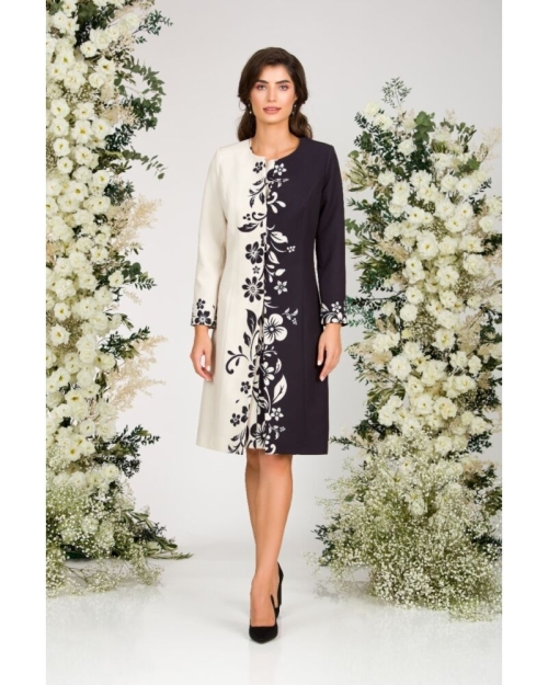 Rochie casual in doua culori imprimata cu model floral CMD2450 - Img 7