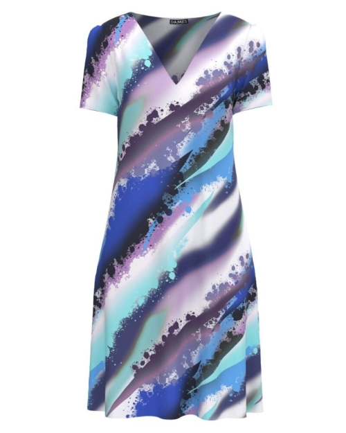 Rochie casual lejera de vara imprimată multicolor CMD981 - Img 1