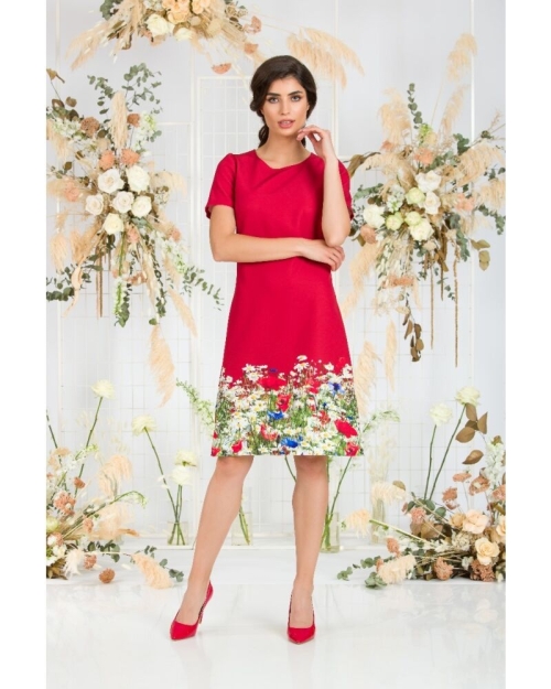 Rochie casual rosie imprimata digital CMD640 - Img 2