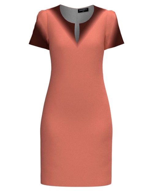 Rochie casual roz cu decolteu lacrima imprimat in degrade SS24