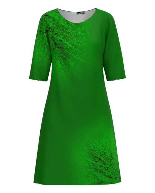 Rochie casual verde imprimata Picaturi de roua CMD3936