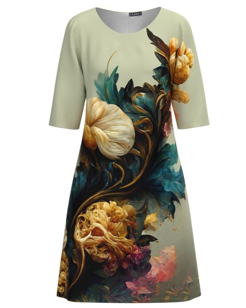 Rochie casual vernil imprimata cu model floral CMD3250 - Img 1