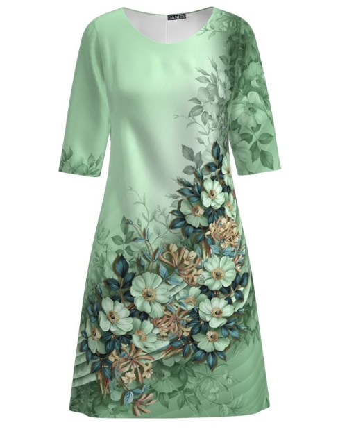 Rochie casual vernil imprimata cu model floral CMD3492