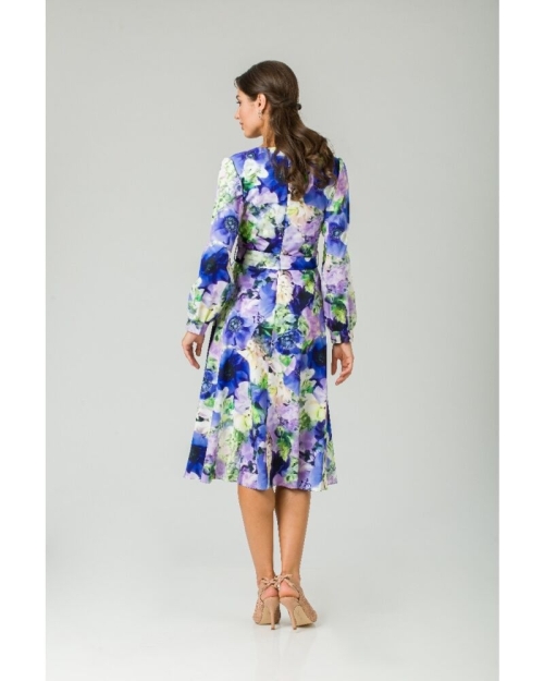Rochie eleganta cu maneca lunga imprimata floral Anemone CMD235 - Img 6