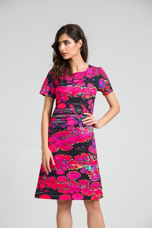 Rochie evazata imprimata digital CMD66 - Img 2