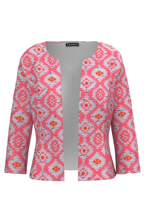 Sacou din stofa jacquard cu model geometric SS25