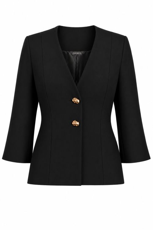 Sacou elegant cu maneca trei sferturi negru Tivoli