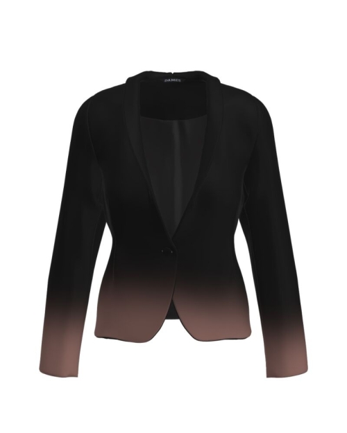 Sacou negru cambrat imprimat in degrade CMD3621 - Img 1