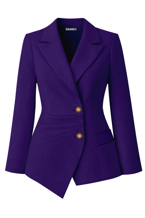 Sacou dama violet elegant cu rever marinar