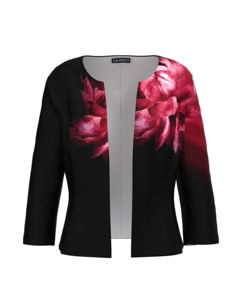 Sacou Viva Magenta imprimat cu model floral CMD4116