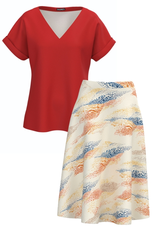 Set dama bluza si fusta Nisip Auriu