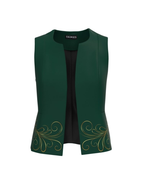 Vesta verde imprimata cu model floral CMD3362