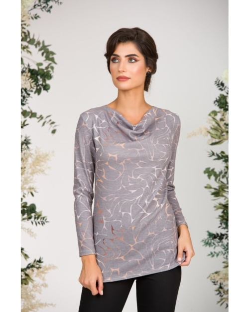 Bluza din catifea imprimat digital abstract CMD1291 - Img 1