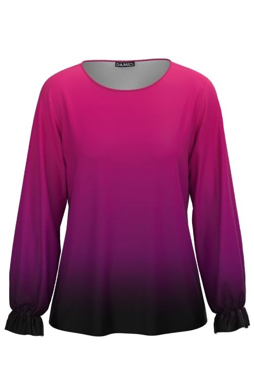Bluza multicolora imprimata cu model in degrade CMD2877 - Img 2