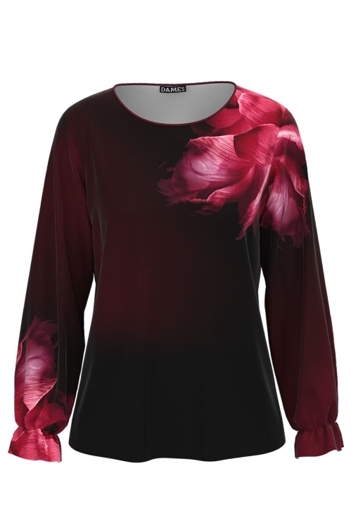 Bluza Viva Magenta imprimata cu model floral CMD3686 - Img 2