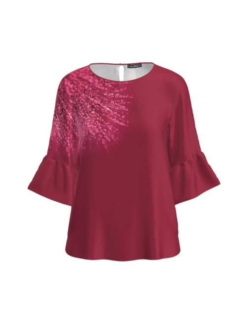 Bluza Viva Magenta imprimata picaturi de roua CMD3925 - Img 1