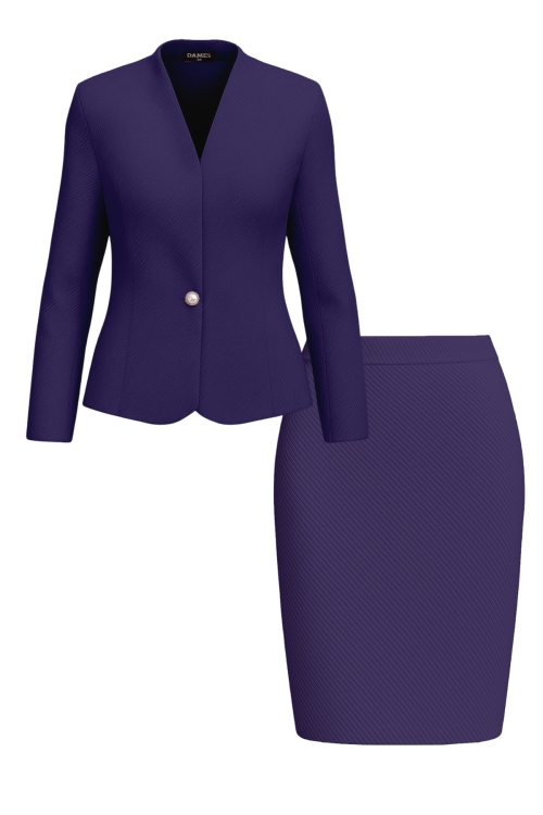 Costum dama din stofa violet