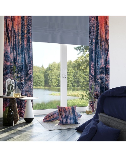 Draperie din satin imprimata cu model Forest CMD1881 - Img 1