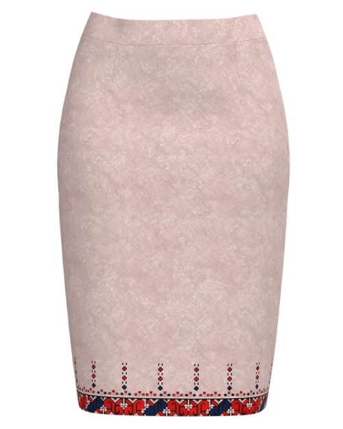 Fusta conica bej imprimata cu model traditional CMD2048