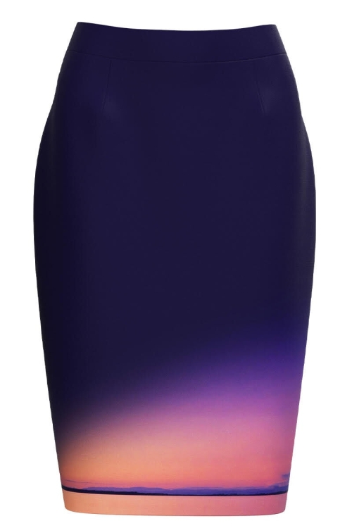 Fusta conica Digital Lavander imprimata cu model in degrade CMD3108 - Img 2