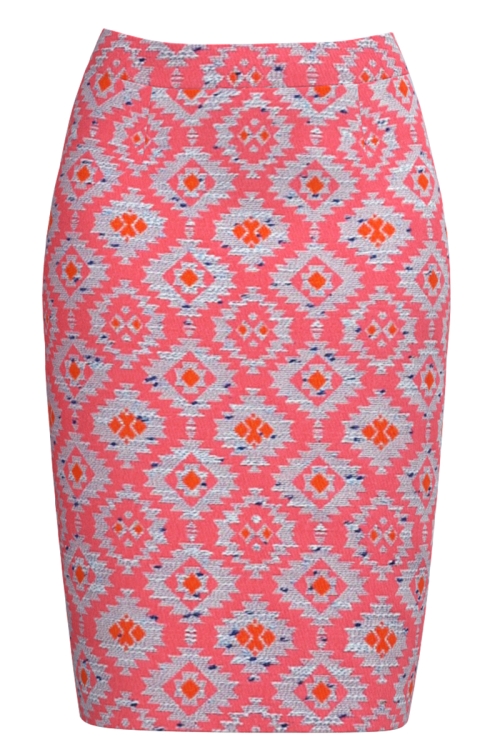 Fusta conica din jacquard cu model geometric SS25