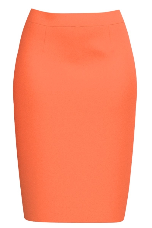 Fusta conica din jules crepe orange SS25