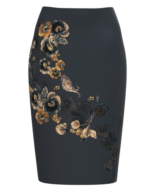 Fusta conica imprimata cu model floral CMD1139