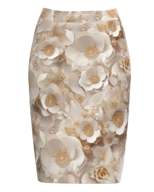 Fusta conica imprimata cu model floral CMD4412 - Img 1