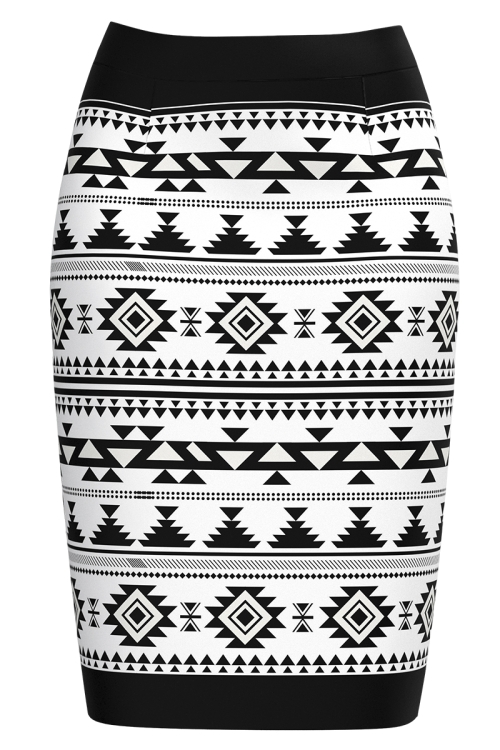Fusta conica imprimata cu model traditional SS25