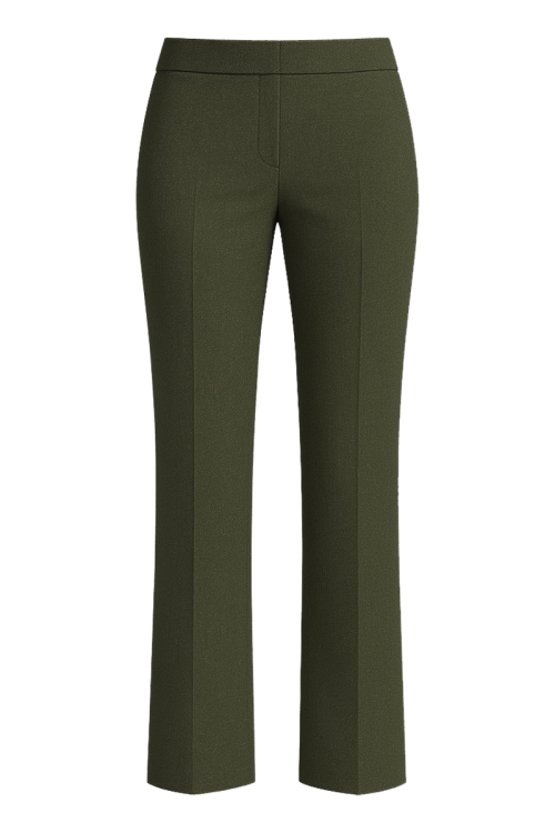 Pantalon drept kaki din stofa fina