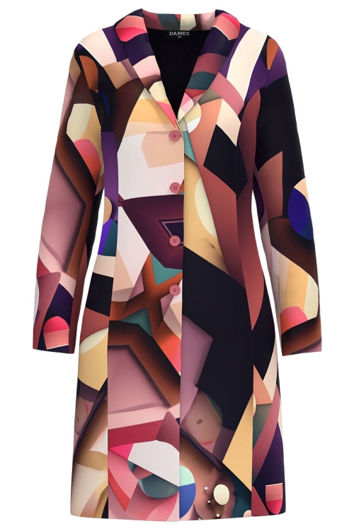 Pardesiu subtire imprimat multicolor SS24 - Img 2