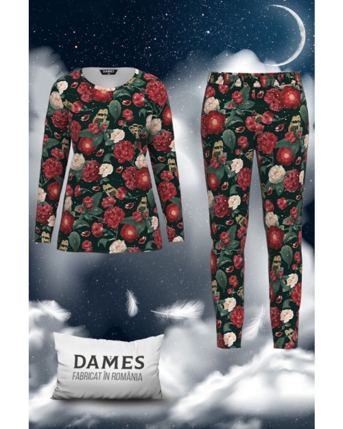 Pijamale de dama cu imprimeu floral CMD1428