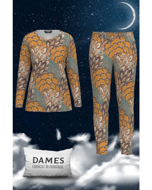 Pijamale de dama cu imprimeu floral CMD1436
