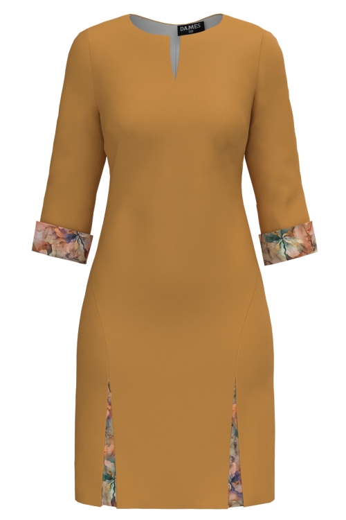 Rochie casual cu detalii in contrast