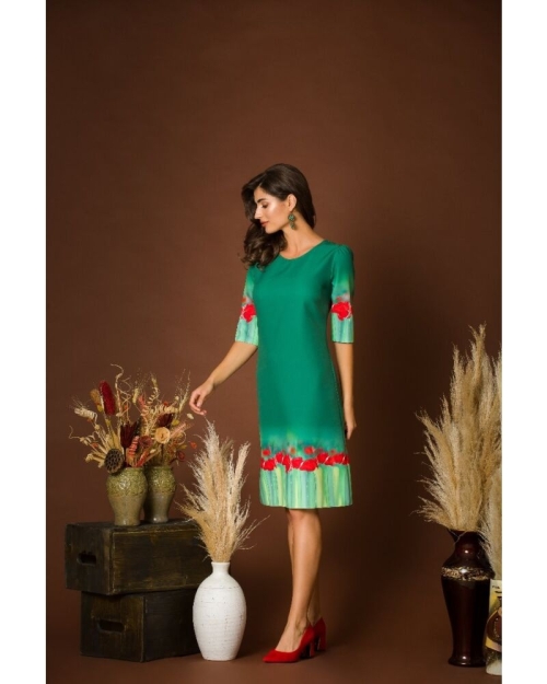 Rochie casual cu maneca imprimata digital floral MACI CMD200 - Img 1