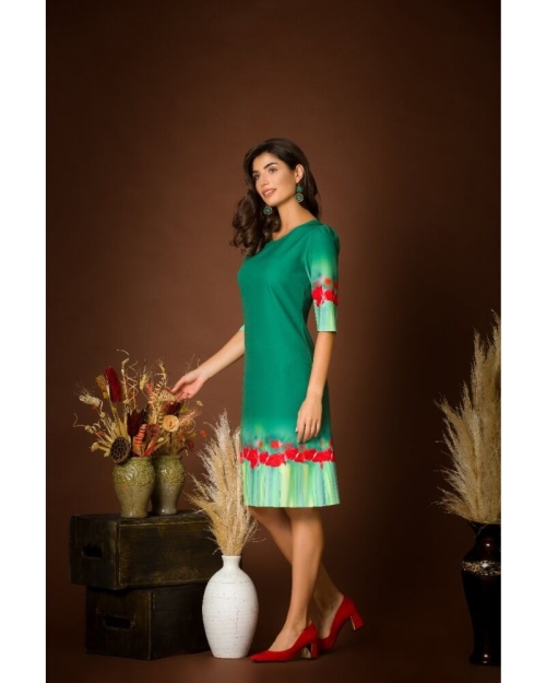 Rochie casual cu maneca imprimata digital floral MACI CMD200 - Img 4