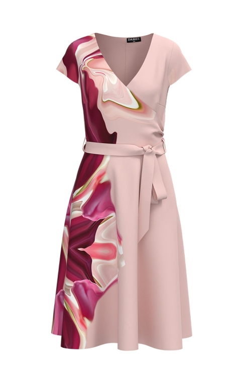 Rochie casual de vara cu maneca scurta si imprimeu abstract CMD950 - Img 2