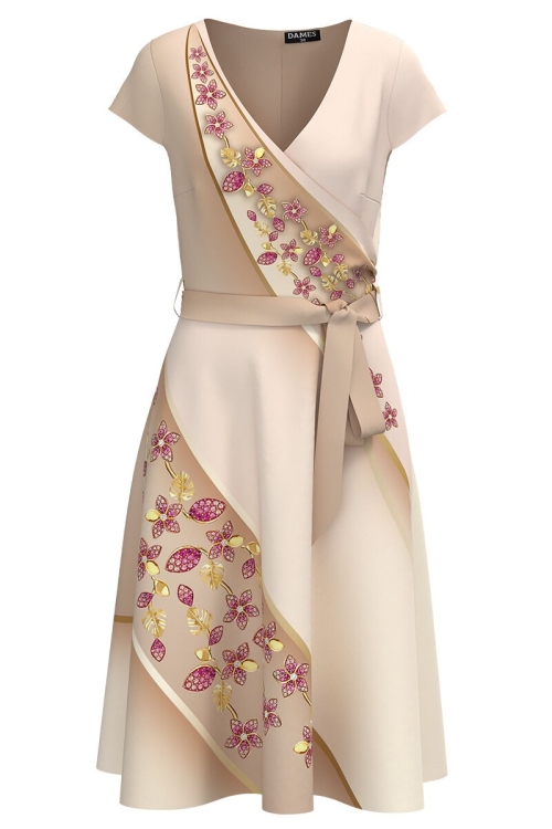 Rochie casual de vara cu maneca scurta si imprimeu Floral CMD1260 - Img 2