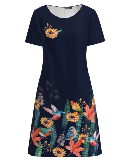 Rochie casual evazata imprimata digital Colibri CMD907 - Img 1