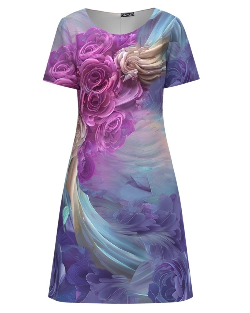 Rochie casual imprimata cu model floral multicolor CMD4223